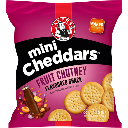 Bakers - Mini Cheddar Fruit Chutney 6x33g (BB 06/11/2025)
