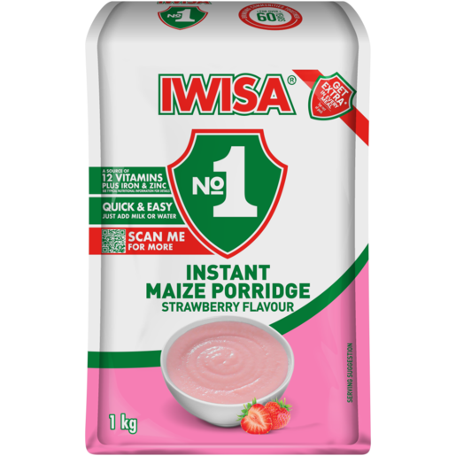 Iwisa - Instant Porridge Strawberry 1kg (BB 16/03/2026)