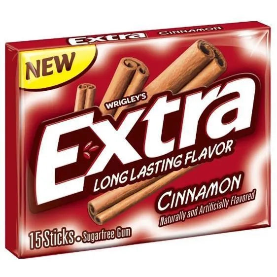 Extra - Long Lasting Flavor Cinnamon SugarFree Gum 15 Sticks