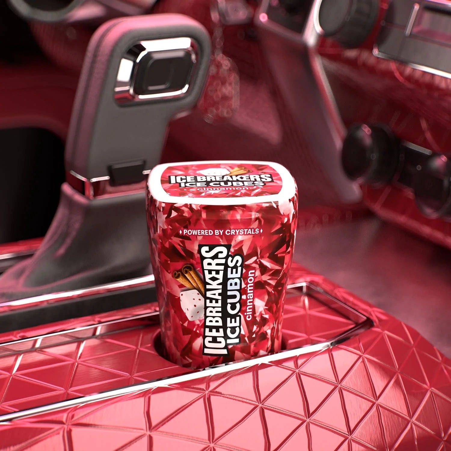 ICE BREAKERS - Ice Cubes Cinnamon Sugar Free Chewing Gum Bottle 3.24 oz