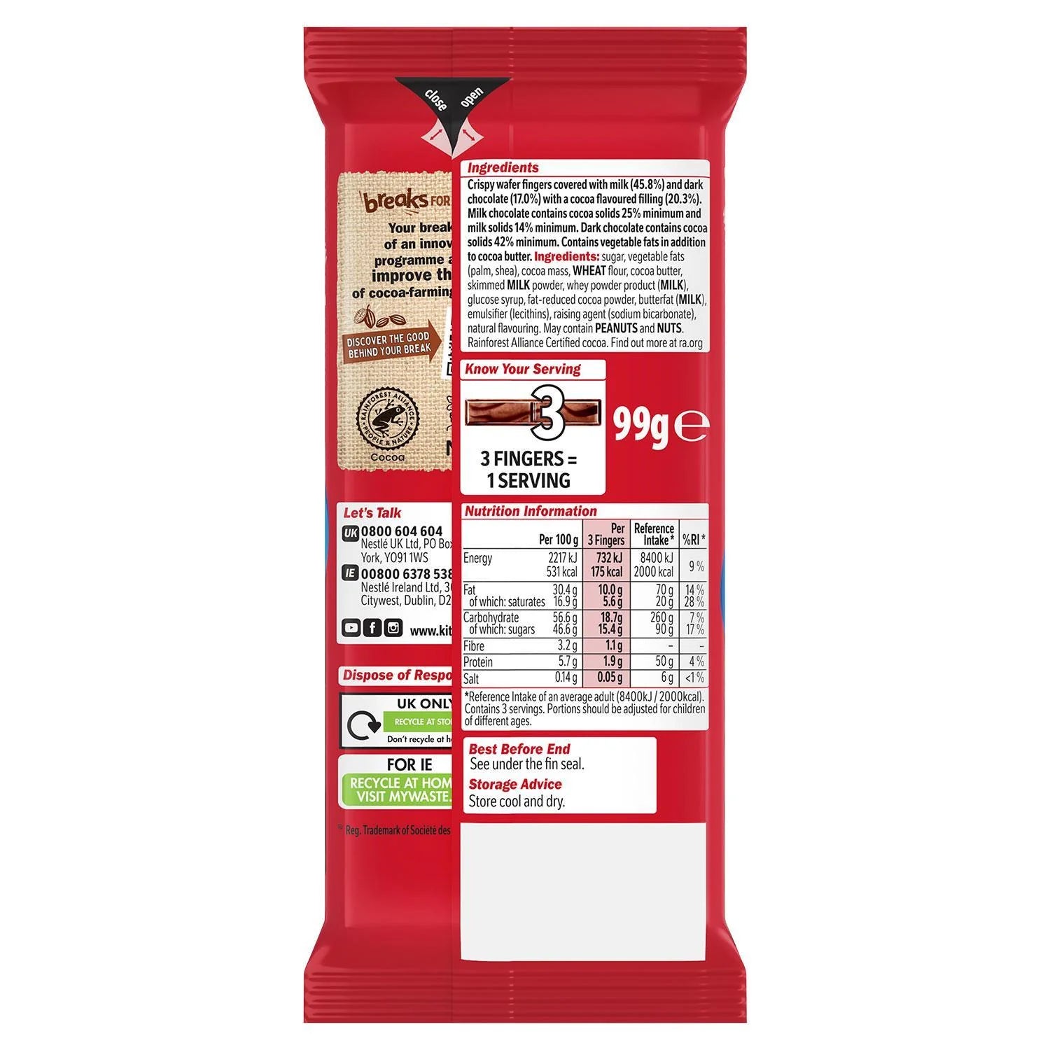 Nestle - KitKat Double Chocolate Bar 99g