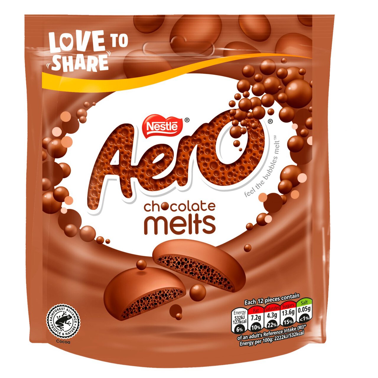 Aero - Melts Milk Chocolate Sharing Bag 92g