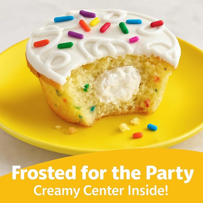 Hostess - Birthday Frosted Yellow Cupcake with Creamy Fillings  2 Count