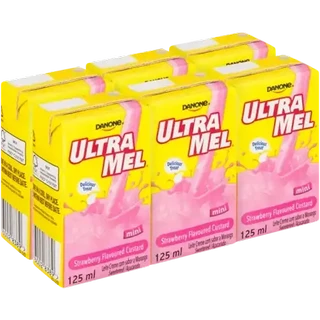 Danone - Ultra Mel Strawberry Flavoured Mini Custard 6 x 125ml