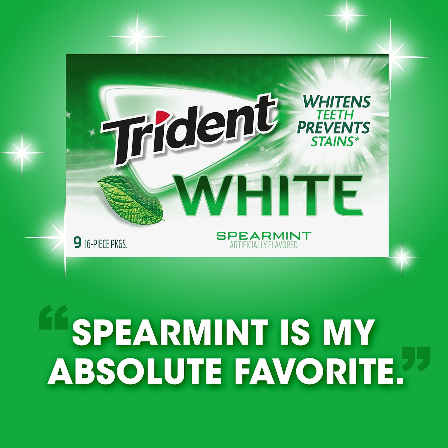 Trident - White Spearmint Sugar Free Chewing Gum