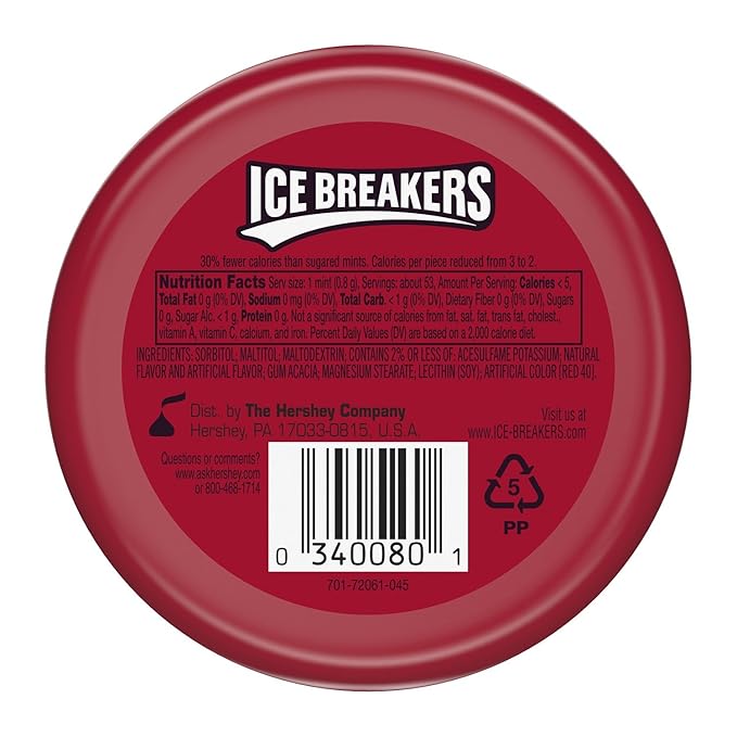 ICE BREAKERS - Cinnamon Sugar Free Breath Mints 42g