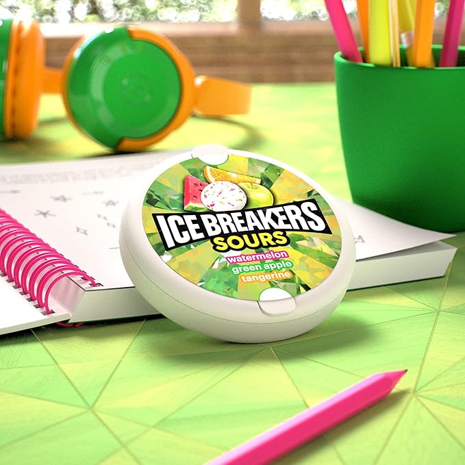 ICE BREAKERS - Sours Assorted Fruit Flavored Sugar Free Mints Tins