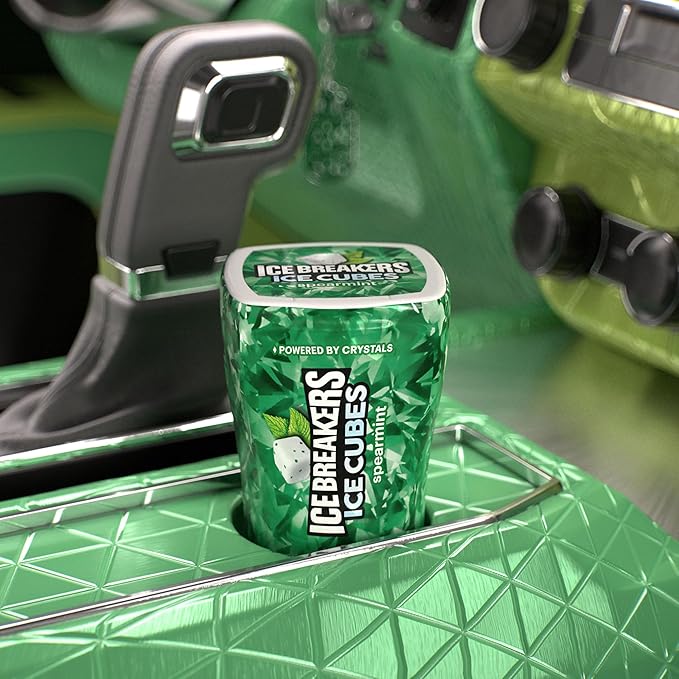 ICE BREAKERS - Ice Cubes Spearmint Flavoured Sugar Free Chewing Gum Bottles