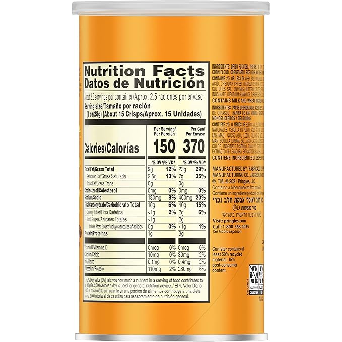 Pringles - Cheddar Cheese Crisps 40G