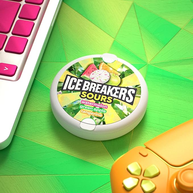 ICE BREAKERS - Sours Assorted Fruit Flavored Sugar Free Mints Tins