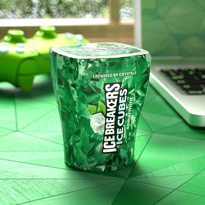 ICE BREAKERS - Ice Cubes Spearmint Flavoured Sugar Free Chewing Gum Bottles