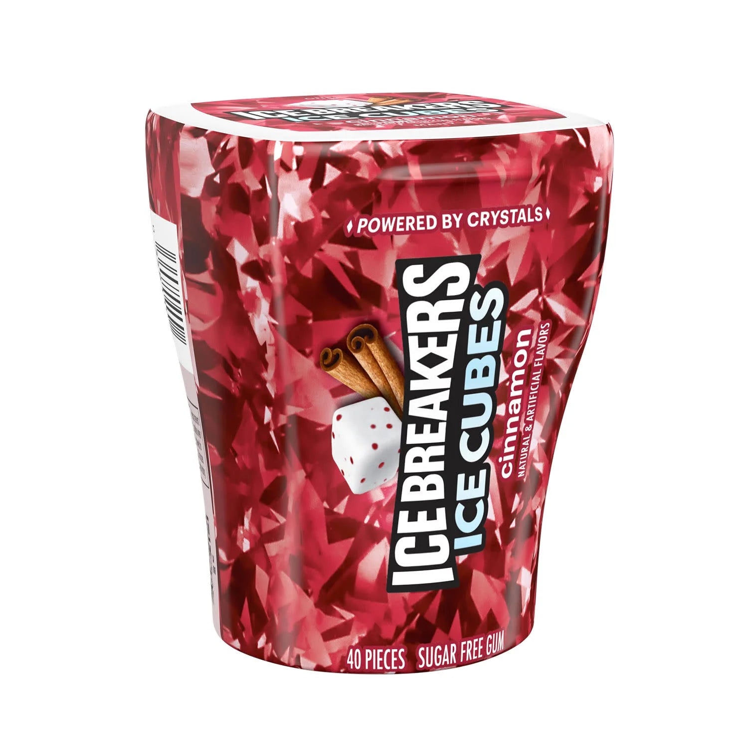 ICE BREAKERS - Ice Cubes Cinnamon Sugar Free Chewing Gum Bottle 3.24 oz