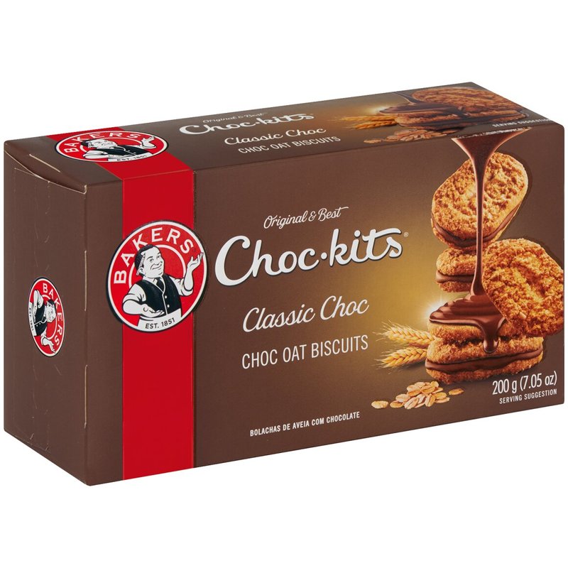 Bakers - Choc Kits Classic Choc Oat Biscuits 200g