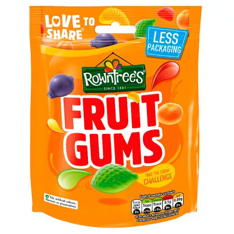 Rowntree's - Fruit Gums Vegan Friendly Sweets Sharing Bag 120g