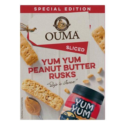 Ouma - Yum Yum Peanut Butter Sliced Flavored Rusks 450g