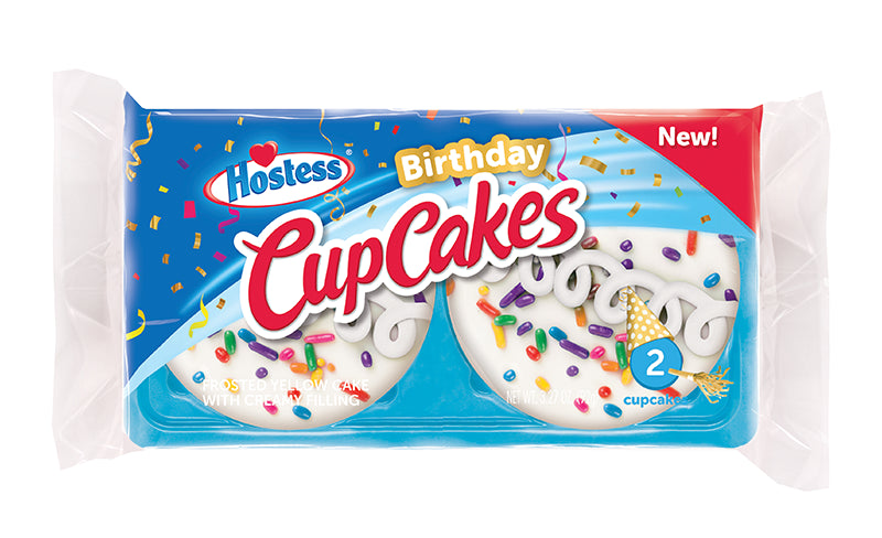Hostess - Birthday Frosted Yellow Cupcake with Creamy Fillings  2 Count
