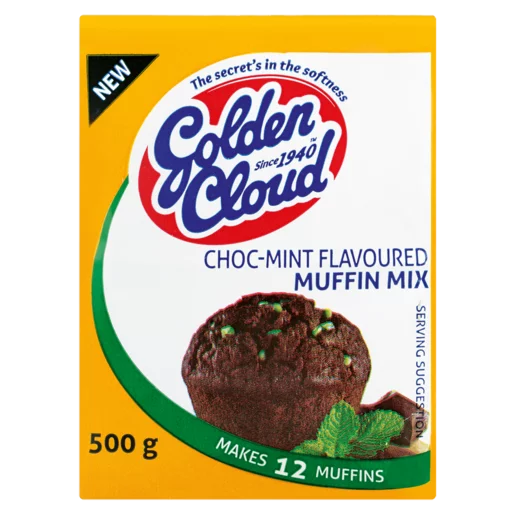 Golden Cloud - Choc Mint Flavoured Muffin Mix 500g makes 12