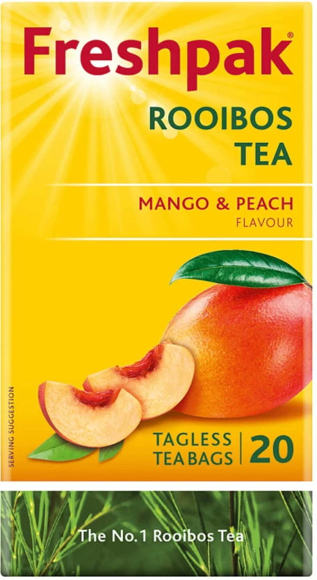 Freshpak - Mango and Peach Flavour Rooibos Tea Tagless Tea Bags 20 Pack