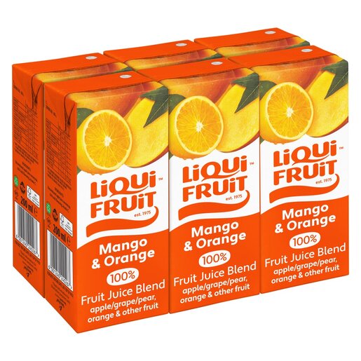 LiquiFruit - Long Life Fruit Juice Mango & Orange 200ml x 6