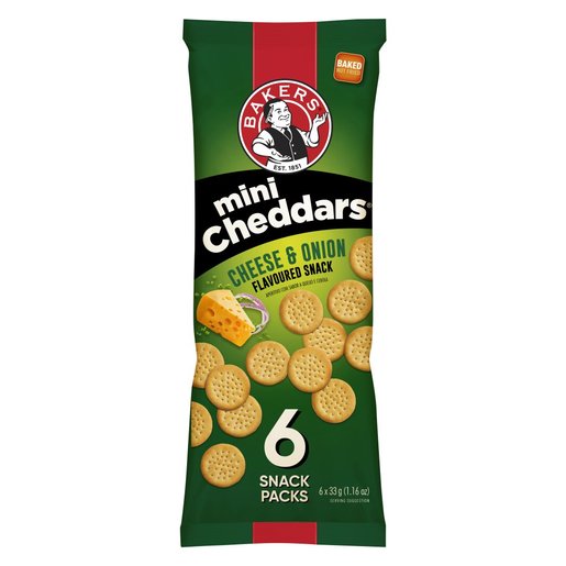 Bakers - Mini Cheddar Cheese & Onion (6x33g)