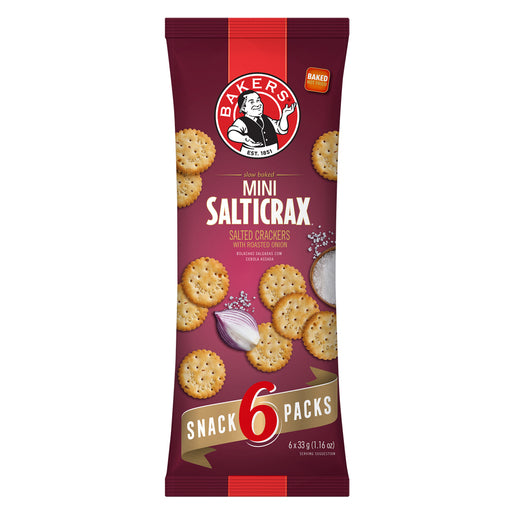 Bakers - Mini Salticrax Salted Roasted Onion Crackers 6 x 33g