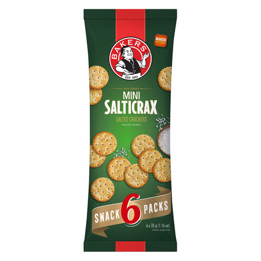 Bakers - Mini Salticrax Salted Crackers Snack Packs 6x33g