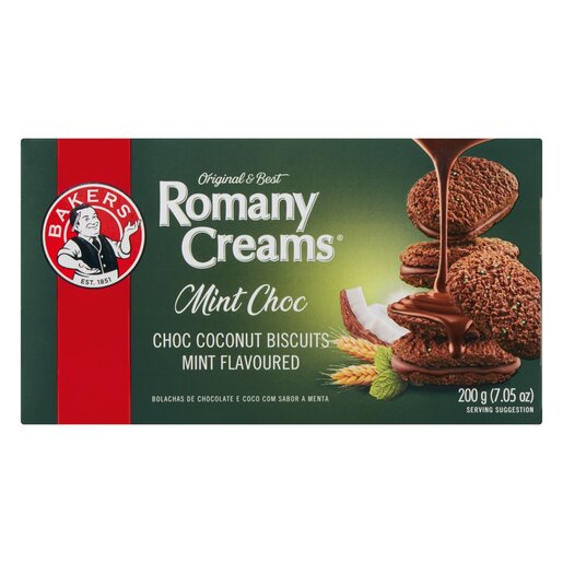 Bakers - Romany Creams Choc Coconut Mint Biscuits 200g