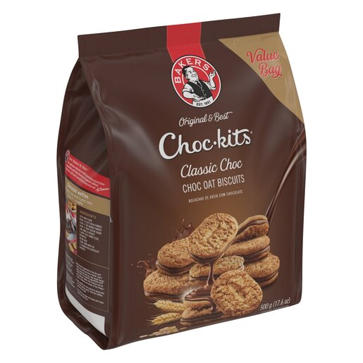 Bakers - Choc Kits Classic Choc Oats Biscuits 500g