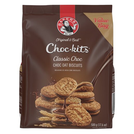 Bakers - Choc Kits Classic Choc Oats Biscuits 500g
