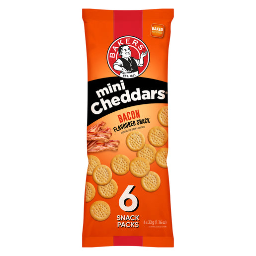 Bakers - Mini Cheddars Bacon (6x33g)